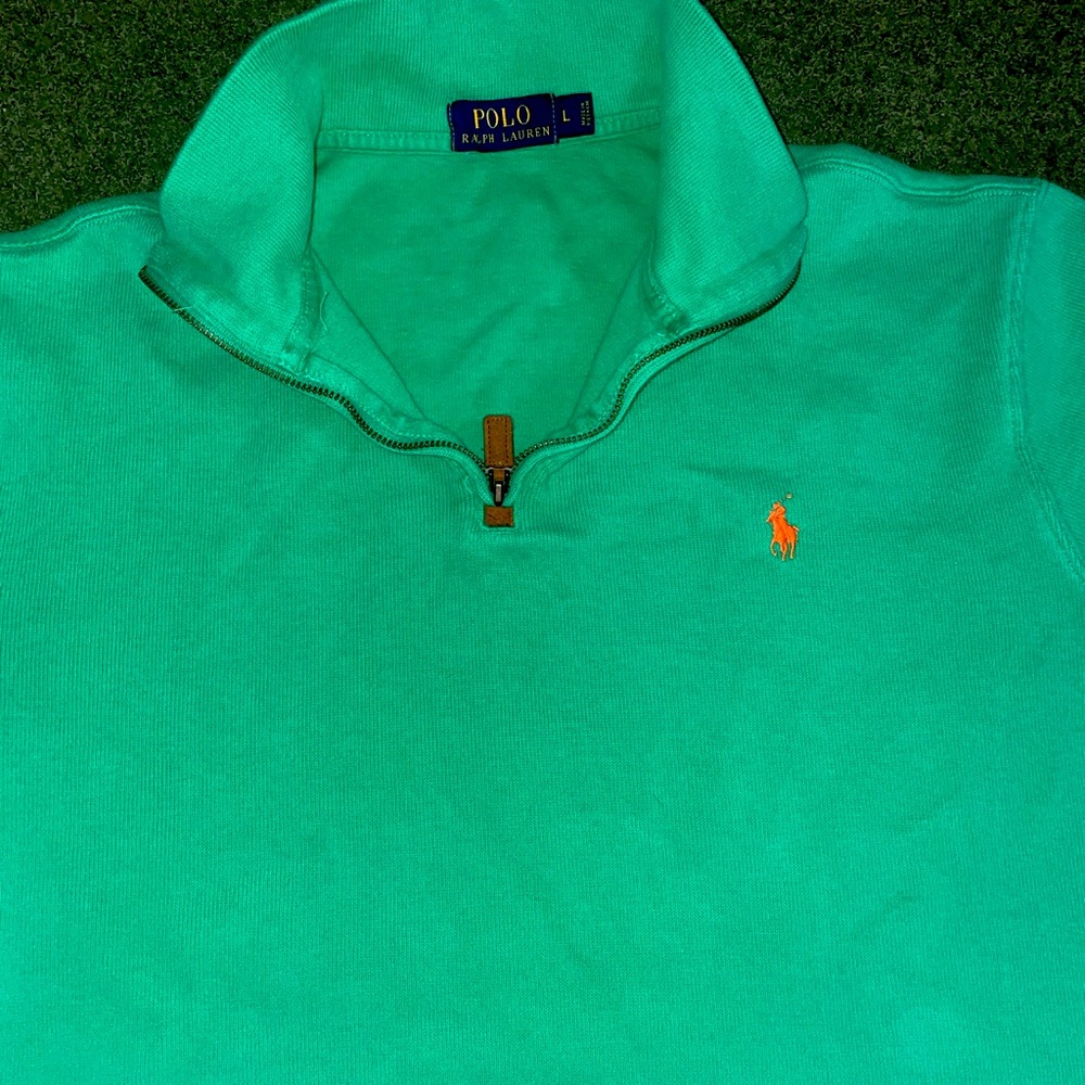 Polo Ralph Lauren mint green vintage quarter zip